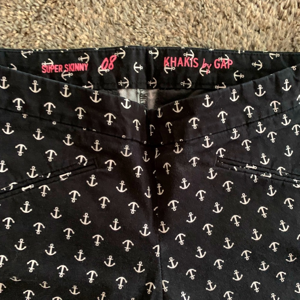 Gap skinny khakis navy w white anchors size 8